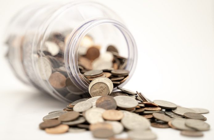 saving money coin jar