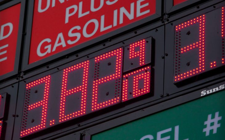 High gas prices sign