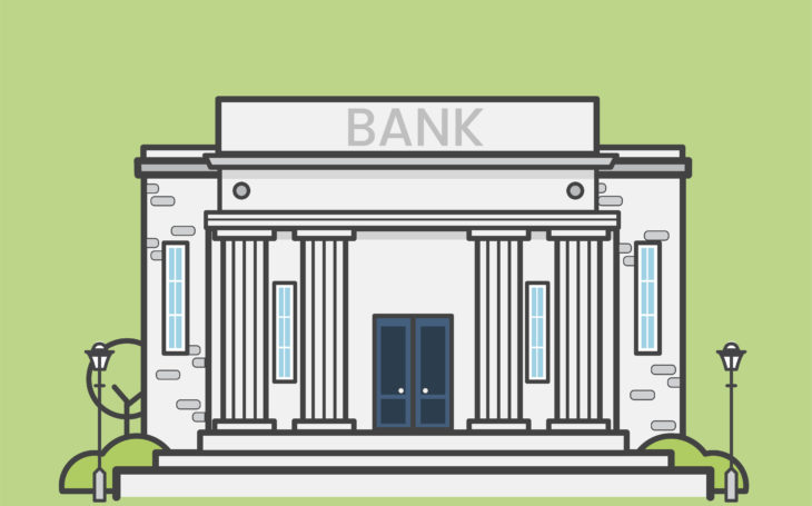 Community bank with pillars