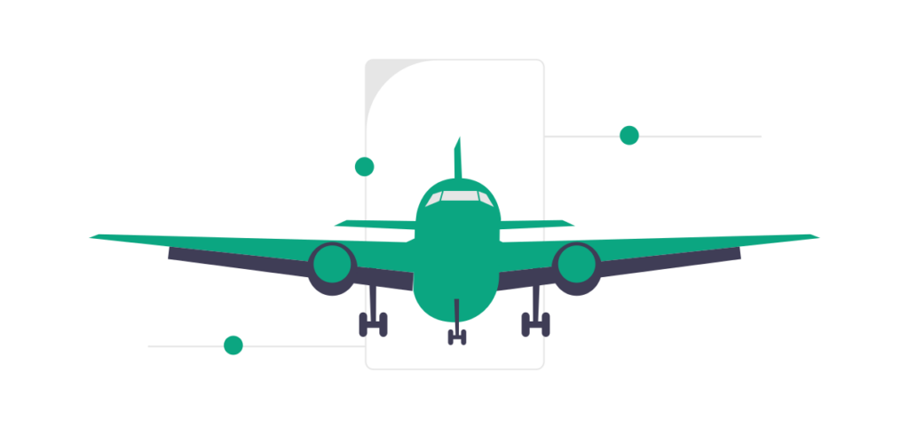 Green airplane representing the role of payment processors